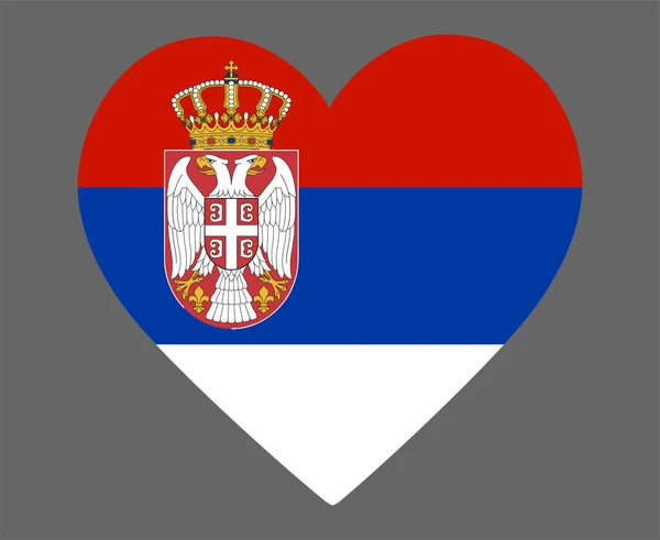 Bandera Serbia Europa Nacional Emblema Corazón Icono Vector Ilustración Diseño — Vector de stock