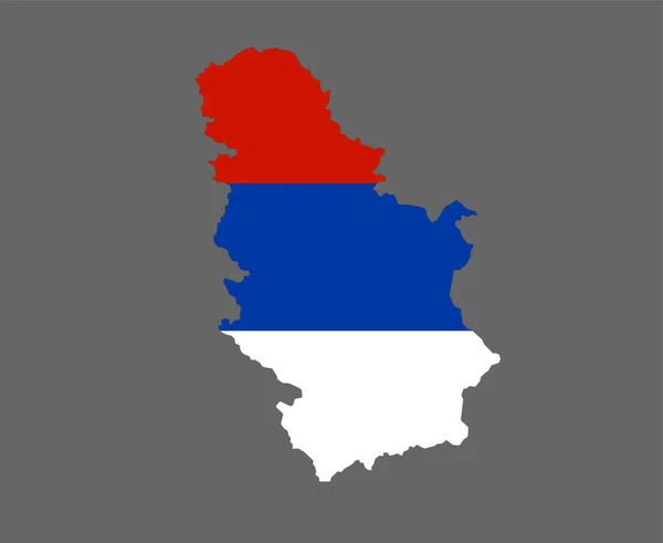 Bandera Serbia Mapa Del Emblema Europa Nacional Icono Vector Ilustración — Vector de stock