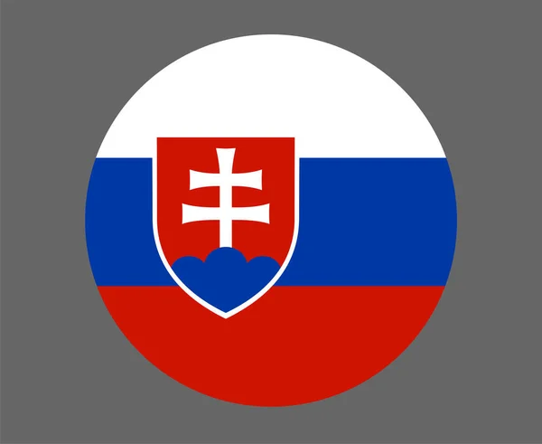 Slowakije Vlag Nationaal Europa Embleem Pictogram Vectorillustratie Abstract Design Element — Stockvector