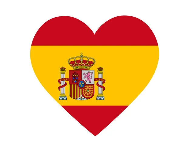 Spagna Bandiera Europa Nazionale Emblema Icona Del Cuore Illustrazione Vettoriale — Vettoriale Stock