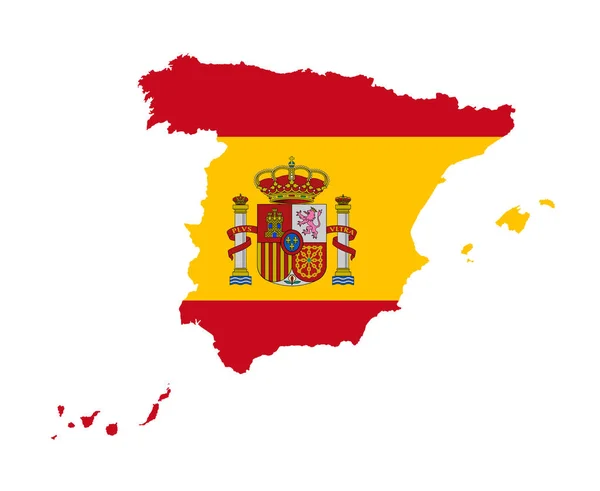 Spanien Flagga Nationellt Europa Emblem Karta Ikon Vektor Illustration Abstrakt — Stock vektor