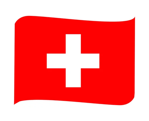 Szwajcaria Flaga Narodowa Europa Godło Wstążka Ikona Wektor Ilustracja Streszczenie — Wektor stockowy