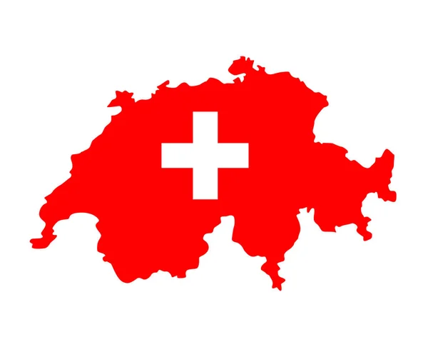 스위스 Flag National Europe Emblem Map Icon Vector Illustration Abstract — 스톡 벡터