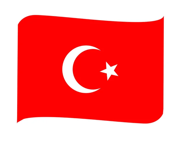 Turkiet Flagga Nationellt Europa Emblem Band Ikon Vektor Illustration Abstrakt — Stock vektor