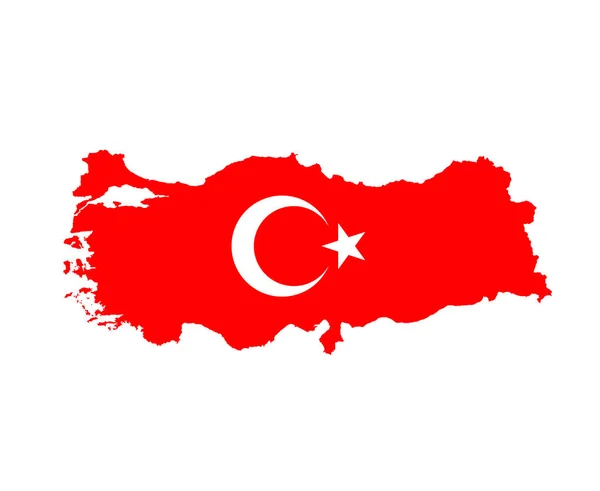 Flaga Turcja Narodowa Europa Godło Mapa Ikona Wektor Ilustracja Abstrakcyjny — Wektor stockowy