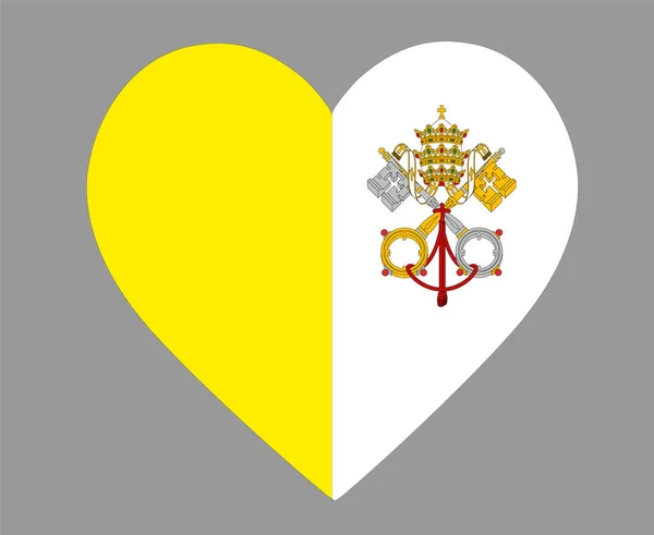 梵蒂冈国旗欧洲国徽心形图标矢量图解摘要设计元素 — 图库矢量图片