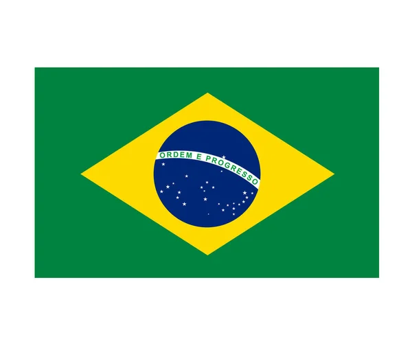 Brazilië Vlag Nationaal Europa Embleem Symbool Ikoon Vector Illustratie Abstract — Stockvector