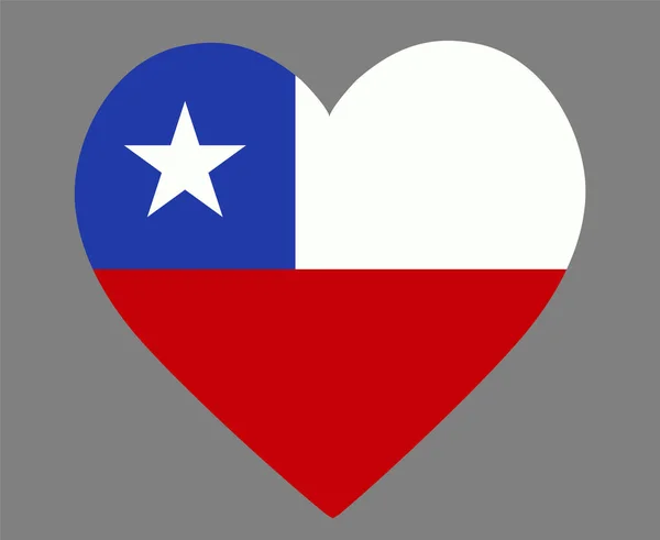 Bandera Chile Emblema Europa Nacional Icono Del Corazón Vector Ilustración — Archivo Imágenes Vectoriales