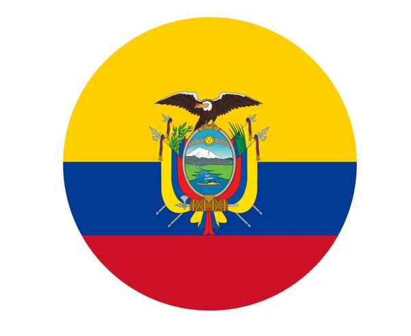 Bandera Ecuador Emblema Europa Nacional Icono Vector Ilustración Elemento Diseño — Archivo Imágenes Vectoriales