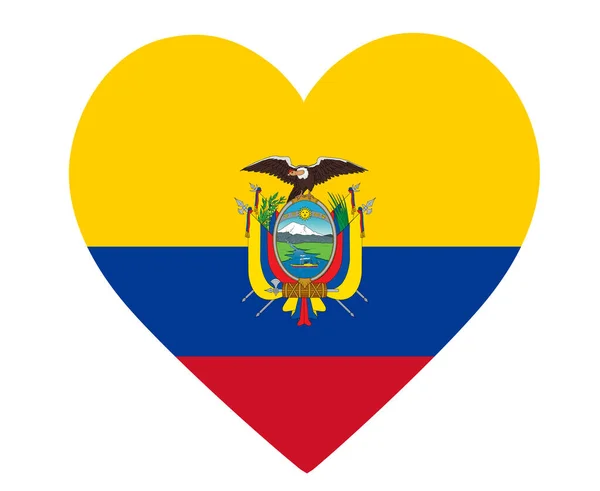 Bandera Ecuador Emblema Europa Nacional Corazón Icono Vector Ilustración Elemento — Archivo Imágenes Vectoriales