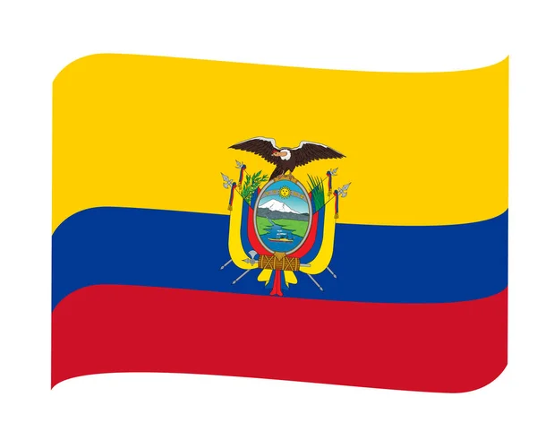 Bandera Ecuador Emblema Europa Nacional Cinta Icono Vector Ilustración Elemento — Archivo Imágenes Vectoriales