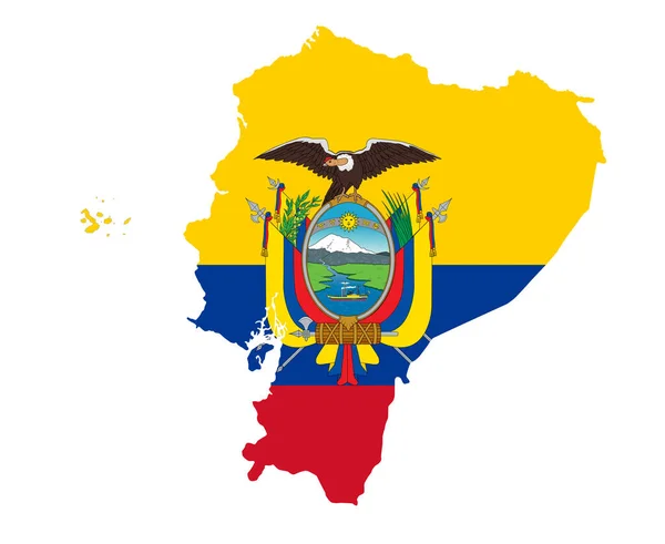 Ecuador Bandiera Europa Nazionale Emblema Mappa Icona Vettoriale Illustrazione Elemento — Vettoriale Stock