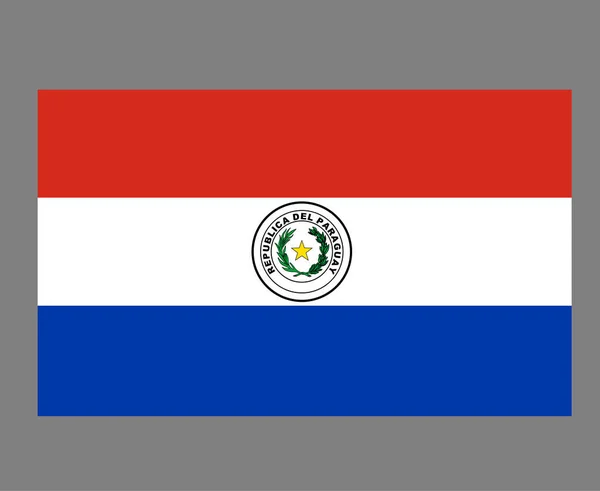 Paraguay Flagga Nationellt Europa Emblem Symbol Ikon Vektor Illustration Abstrakt — Stock vektor