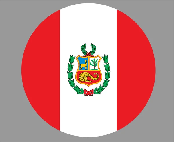 Peru Flagge Nationales Europa Emblem Ikone Vektor Illustration Abstraktes Design — Stockvektor