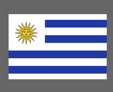 Uruguay Ulusal Avrupa Bayrağı Sembol Simgesi Simgesi Vektör İllüstrasyon Soyut Tasarım Elemanı
