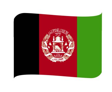 Afganistan Ulusal Asya Amblemi Simge Simgesi Simgesi Vektör İllüstrasyonu Soyut Tasarım Elemanı
