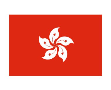 Hong Kong Bayrağı Ulusal Asya Amblemi Simge Simgesi Vektör Resimleri Soyut Tasarım Elemanı