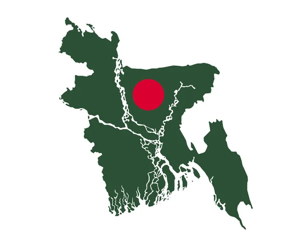 Bangladesh Bandeira Nacional Ásia Emblema Mapa Ícone Vetor Ilustração Resumo — Vetor de Stock