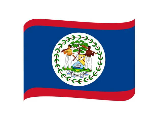Belize Flaga Narodowa Azja Godło Wstążka Ikona Wektor Ilustracja Abstrakcyjny — Wektor stockowy
