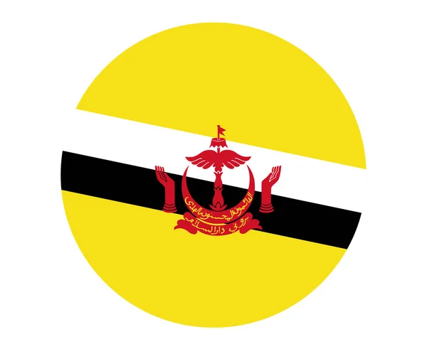 Brunei Flagga Nationellt Asienemblem Vektor Illustration Abstrakt Design Element — Stock vektor