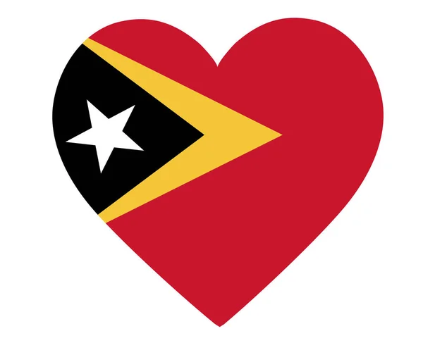 Östtimors Flagga Nationellt Asienemblem Hjärt Ikon Vektor Illustration Abstrakt Design — Stock vektor