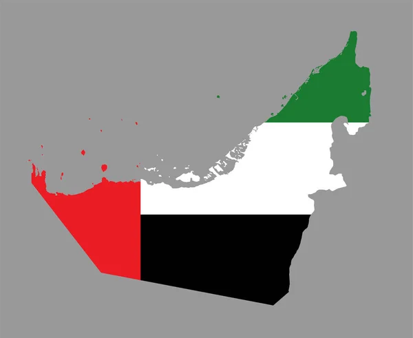 Bandera Los Emiratos Árabes Unidos Mapa Del Emblema Asia Nacional — Vector de stock