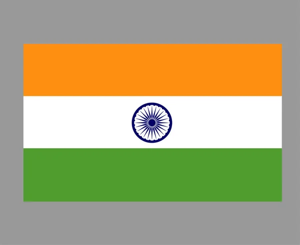 Indien Flagge Nationales Asien Emblem Symbol Ikone Vektor Illustration Abstraktes — Stockvektor