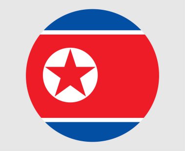 Kuzey Kore Bayrağı Ulusal Asya Amblem Simgesi Vektör İllüstrasyon Soyut Tasarım Elemanı