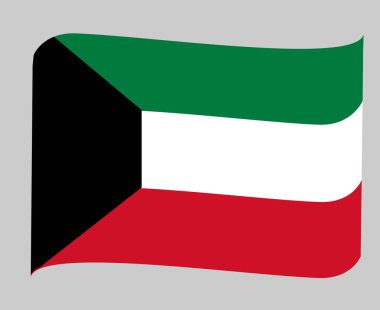 Kuveyt Bayrağı Ulusal Asya Amblemi Simge Simgesi Vektör Çizimi Soyut Tasarım Elemanı