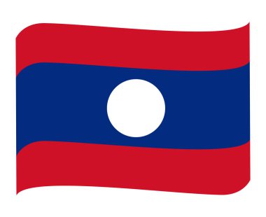 Laos Ulusal Asya Amblemi Simge Simgesi Vektör İllüstrasyonu Soyut Tasarım Elemanı