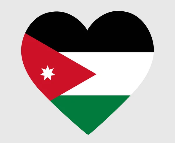 Bandera Jordania Emblema Asia Nacional Icono Del Corazón Vector Ilustración — Vector de stock