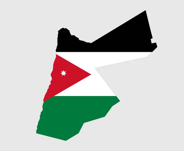 Mapa Del Emblema Jordan Flag National Asia Icono Vector Ilustración — Vector de stock