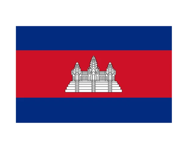 Camboja Bandeira Nacional Ásia Emblema Símbolo Ícone Vetor Ilustração Elemento — Vetor de Stock