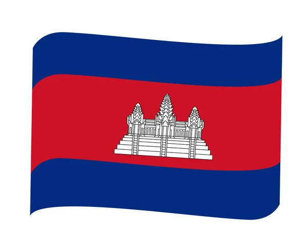 Camboja Bandeira National Ásia Emblema Fita Ícone Ícone Ilustração Elemento — Vetor de Stock