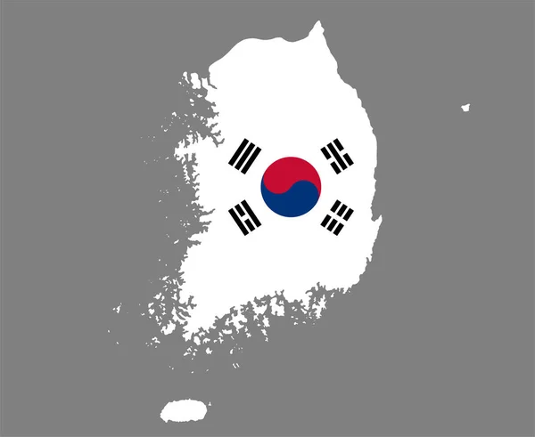 Güney Kore Bayrağı Ulusal Asya Amblemi Simge Vektör Llüstrasyonu Soyut — Stok Vektör