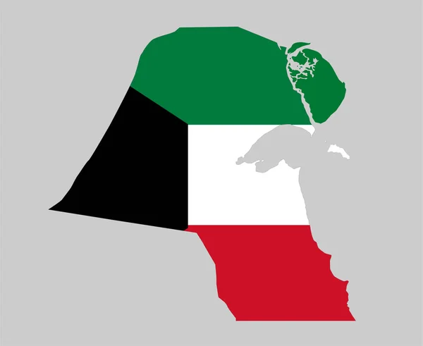 Bandera Kuwait Mapa Del Emblema Asia Nacional Icono Vector Ilustración — Vector de stock