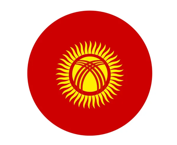 Kyrgyzstánská Vlajka Národní Asie Emblem Icon Vector Illustration Abstract Design — Stockový vektor