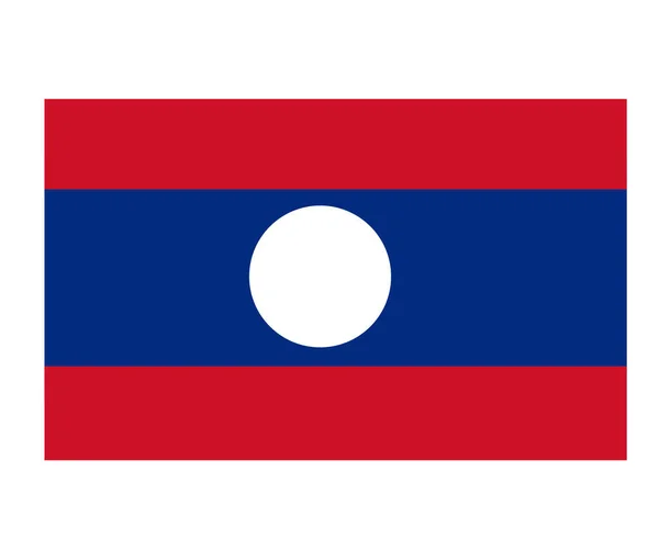 Laos Flagga Nationellt Asienemblem Symbol Ikon Vektor Illustration Abstrakt Design — Stock vektor