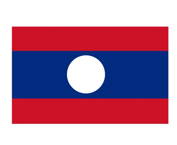 Laos Vlag Nationaal Azië Embleem Symbool Ikoon Vector Illustratie Abstract — Stockvector