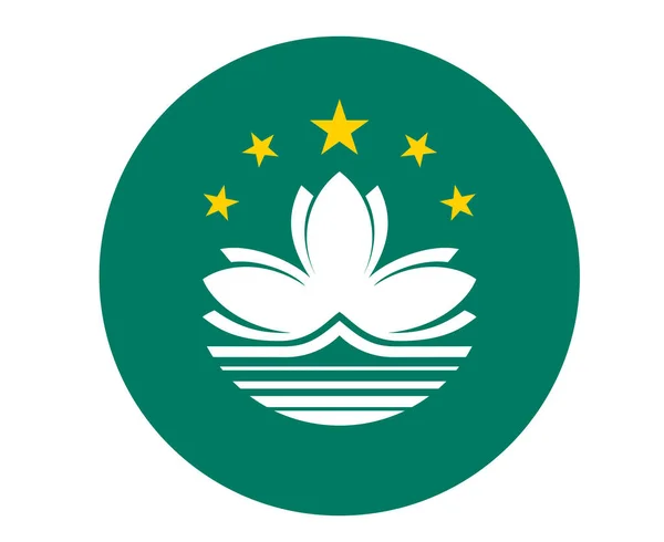 Macau Vlag Nationaal Azië Embleem Pictogram Vectorillustratie Abstract Design Element — Stockvector