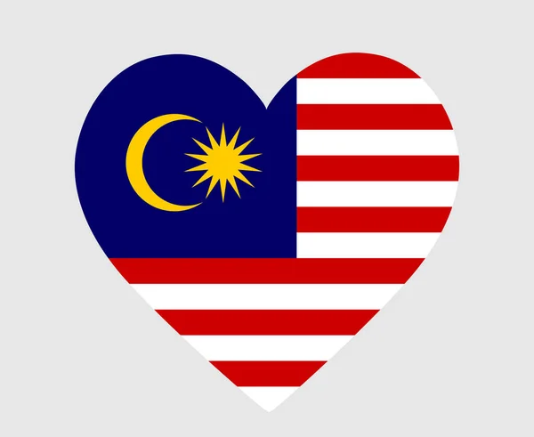 Malaysia Flag National Asia Emblem Heart Icon Vector Illustration Abstract - Stok Vektor