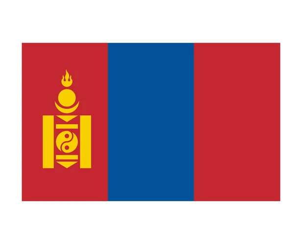 Mongolei Flagge Nationales Asien Emblem Symbol Symbol Ikone Vektor Illustration — Stockvektor