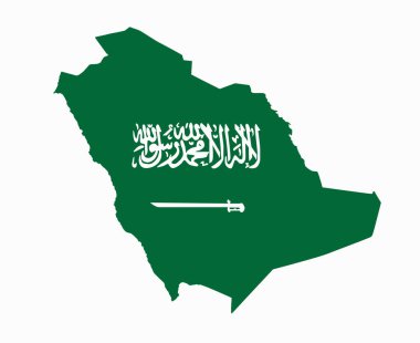 Suudi Arabistan Ulusal Asya Bayrağı Amblem Haritası Simge Vektör Çizimi Soyut Tasarım Elemanı