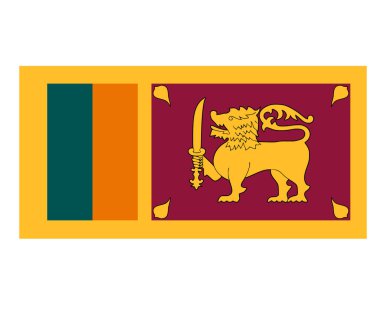 Sör Lanka Bayrağı Ulusal Asya Amblemi Simge Simgesi Vektör Resimleri Soyut Tasarım Elemanı