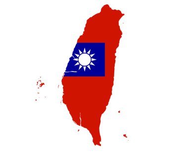 Tayvan Bayrağı Ulusal Asya Amblem Haritası Simge Vektör Resimleri Soyut Tasarım Elemanı