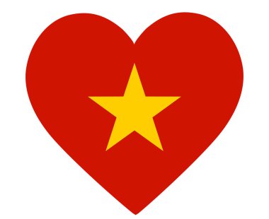 Vietnam Bayrağı Ulusal Asya Amblem Kalp Simgesi Vektör İllüstrasyonu Soyut Tasarım Elemanı