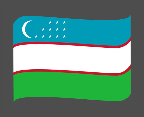 Uzbekistán Vlajka Národní Asie Znak Stuha Ikona Vektor Ilustrace Abstraktní — Stockový vektor
