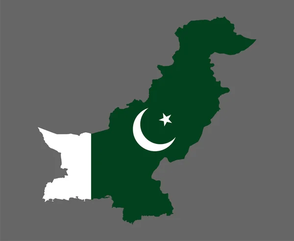 Paquistão Bandeira Nacional Ásia Emblema Mapa Ícone Vetor Ilustração Resumo —  Vetores de Stock