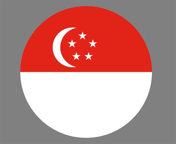 Singapore Vlag Nationaal Azië Embleem Pictogram Vectorillustratie Abstract Design Element — Stockvector