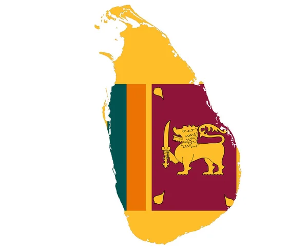 Sir Lanka Flagge National Asia Emblem Karte Ikone Vektor Illustration — Stockvektor